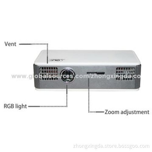 Multimedia Portable Mini Projector with USB/TF Card, Sized 110 x 65 x 28mm